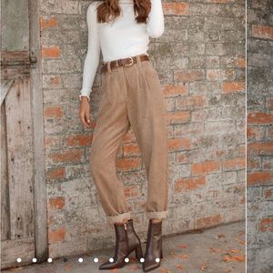 NWT Petal + Pup Tan Corduroy Cuffed Trousers